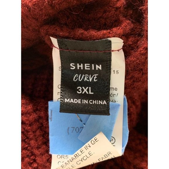 Women’s Shein Twist Back Bead Bling Pull Over Sweater Size 3XL 5347 V-neck - Picture 7 of 8